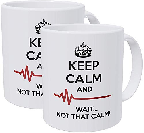 Willcallyou Pack of 2 Doctor Medicine Keep Calm and Wait Not That Calm 11 Ounces Funny White Coffee Mug Willcallyou Pack of 2 Doctor Medicine Keep Calm and Wait Not That Calm 11 Ounces Funny White Coffee Mug