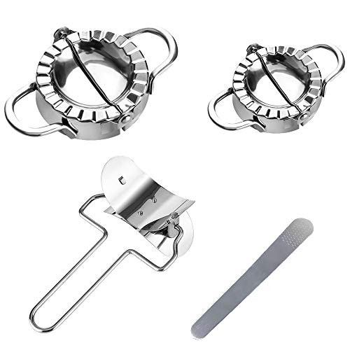 Dumpling Maker Stainless Steel Press Dumpling Ravioli Empanada Mold Pierogi Pastry Pie Wrapper and Cutter Tools for Kitchen Accessories-4 Pcs-