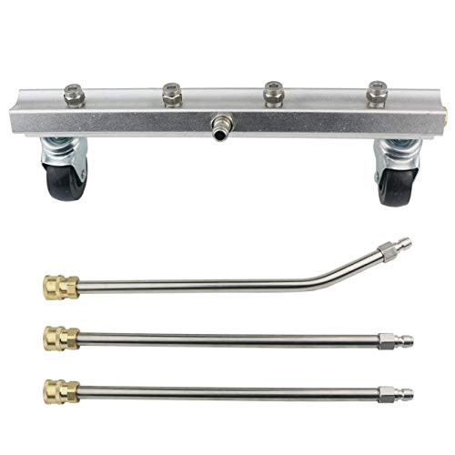 Tinsow 13 Inch Pressure Washer Undercarriage Cleaner  Under Car Wash?with 2 Pcs Extension Wand and 1 Pcs 30 Degree Angled Wand