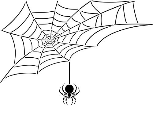 Halloween Spider Web Stencil - Scary Halloween Spider Web Stencils for Painting Template