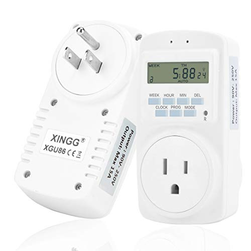 Outlet Timer  Digital Programmable Timer 7 Day Weekly Heavy Duty Smart Indoor Timer for Indoor Lights and Home Appliance