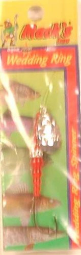 Macks Lure Wedding Ring  Hammered Nickel Flo Orange  4