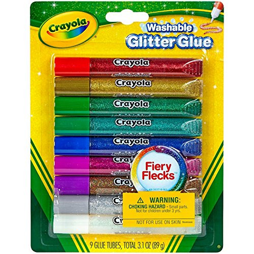 Crayola Washable Glitter Glue  Assorted Colors 9 ea -Pack of 4-