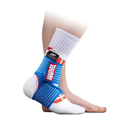 DonJoy Advantage Kids Figure-8 Ankle Support Featuring Marvel Compression Brace for Ankle Injuries Stability Youth Children Running Sports Basketball