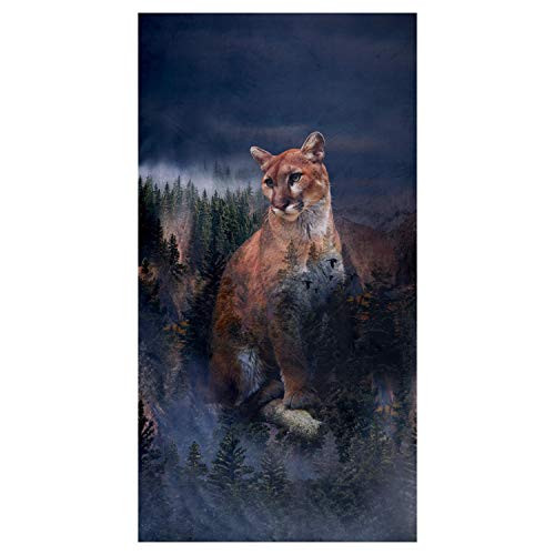 Shannon Fabrics Shannon Hoffman Digital Minky Cuddle 33 Panel Cougar Pine Fabric