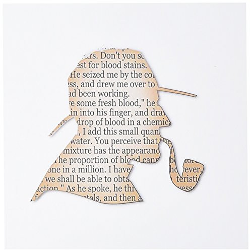 3dRose image of funny outline of sherlock holmes - Greeting Cards  6 x 6 inches  set of 6 -gc-174275-1-