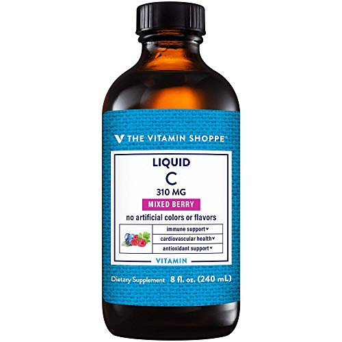 The Vitamin Shoppe Liquid Vitamin C 300MG  Antioxidant That Supports Immune and Cardiovascular Health -8 Fluid Ounces Liquid-