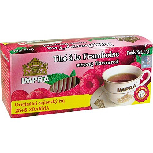 Impra Pure Ceylon Tea Raspberry Strong Flavored  30 Teabags -Pack of 2-
