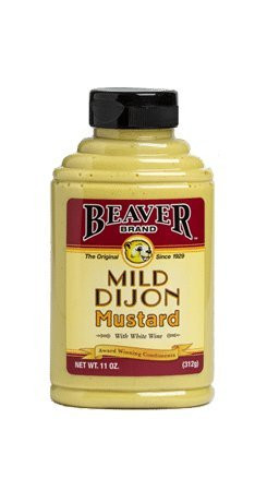 Beaver Mild Dijon Mustard  11 Ounce Squeeze Bottle -Pack of 6-