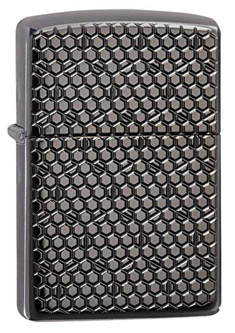 Zippo Hexagon Design Pocket Lighter  Black Ice Hexagon  One Size