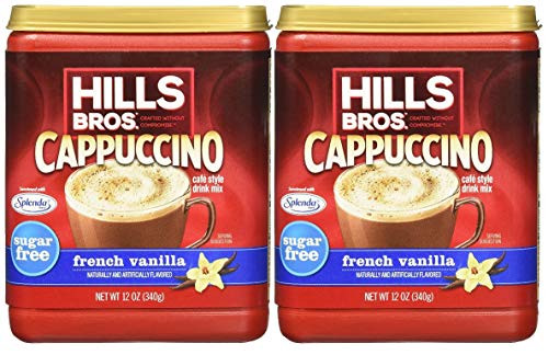 Hills Bros- Sugar Free French Vanilla Cappuccino Drink Mix -Pack of 2-
