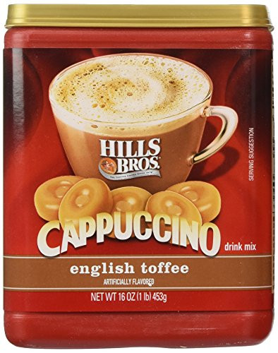 Hills Bros-  Cappuccino  English Toffee Drink Mix  16oz Container -Pack of 3- by Hills Brothers