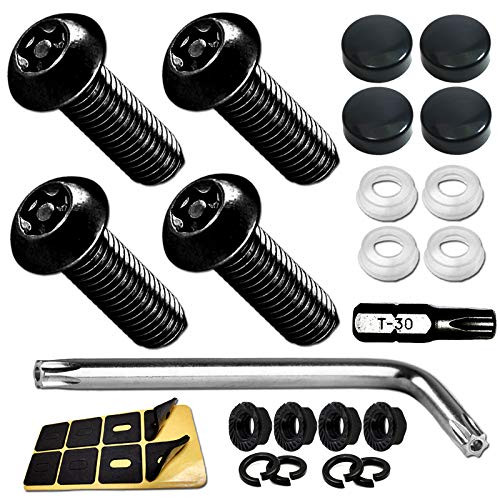 Aootf Anti Theft License Plate Screws- Black Screws for Locking Car Tag  Frame and Cover  Mounting Hardware Kit for Front-Rear  M6 Stainless Steel Scr