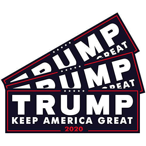 SBB 3pcs President Donald Trump Keep America Great 2020 Election Patriotic Bumper Sticker Decal 9x3 Inch Car Auto Decal Conservative Republican -Blue-