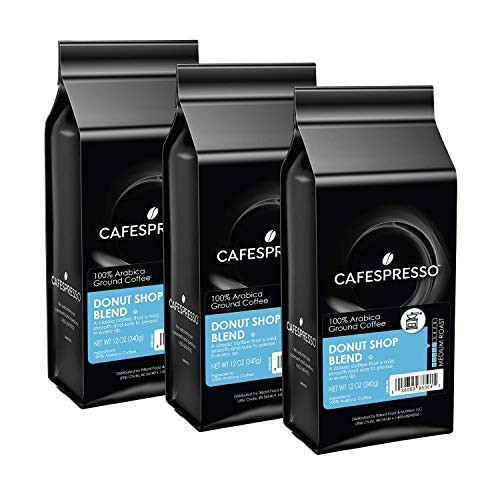 CAFESPRESSO Donut Shop Blend Ground Coffee 12 Oz Bags Medium Roast -Pack Of 3- 36 Oz CAFESPRESSO Donut Shop Blend Ground Coffee 12 Oz Bags Medium Roast -Pack Of 3- 36 Oz
