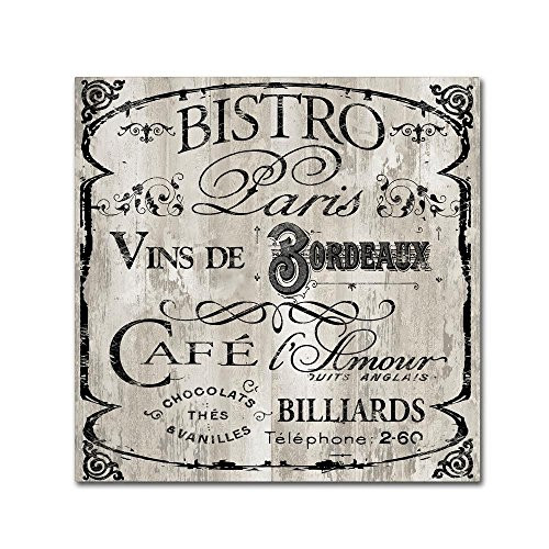 Trademark Fine Art Paris Bistro III by Color Bakery, 24x24-Inch Canvas Wall Art