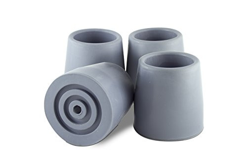 Essential Medical Supply Replacement Walker-Commode Tips  Gray  1 1-8