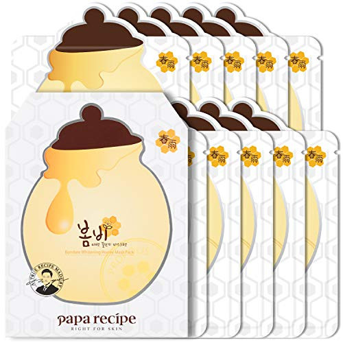 Papa Recipe Bombee Whitening Honey Mask Pack 10 sheets- Korean skin care  facial skin care sheet mask  deep Moisturizing for dry skin