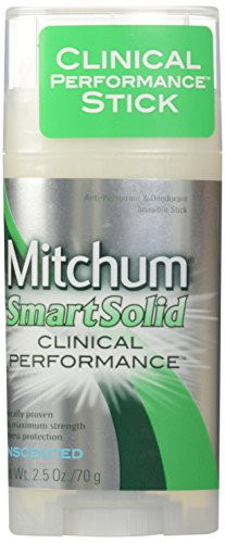 Mitchum Men Smart Solid Antiperspirant Deodorant  Unscented  2-5oz-