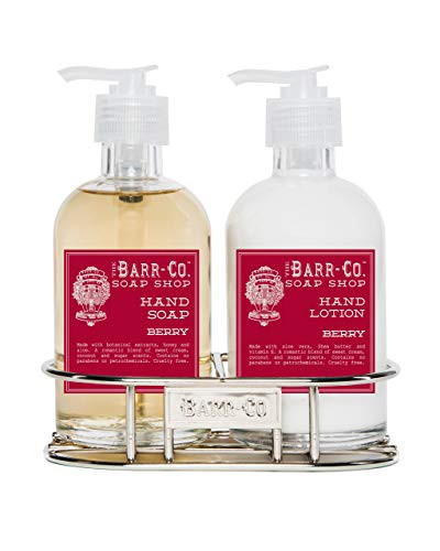 Barr Co 8oz Hand Soap and Lotion Duo with Silver Caddy -Berry-