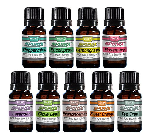 Top Essential Oil Gift Set - Best 9 Aromatherapy Oils -Peppermint  Eucalyptus  Lemongrass  Rosemary  Lavender  Cinnamon Leaf  Frankincense - Therapeut