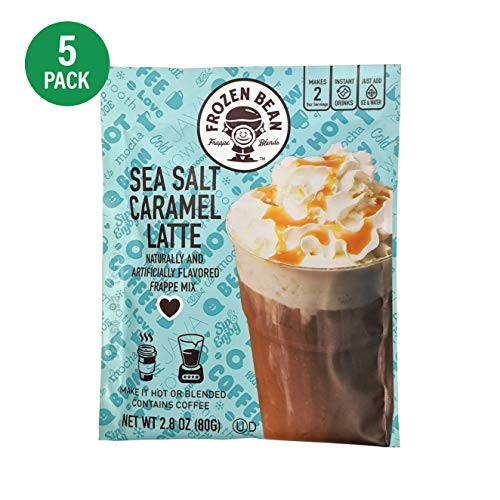 Frozen Bean Sea Salt Caramel Latte Frappe Mix  5 Packets  10 Servings