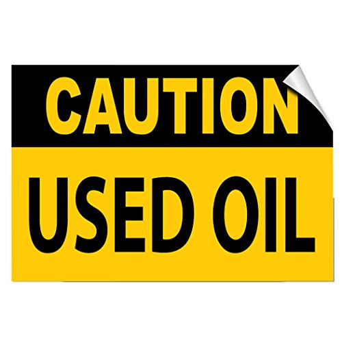 Caution Used Oil Hazard Waste Label Decal Sticker 10 Inches X 7 Inches
