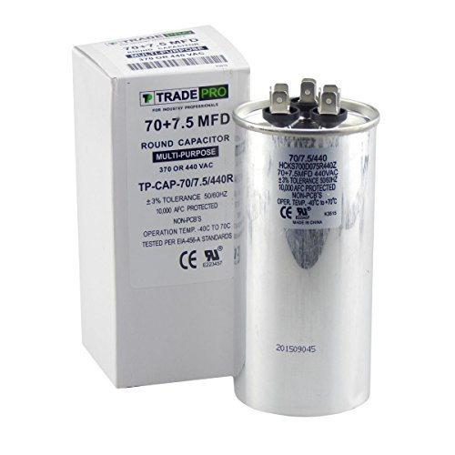 TradePro 70-7-5 MFD 370-440 Volt Round Dual Run Capacitor