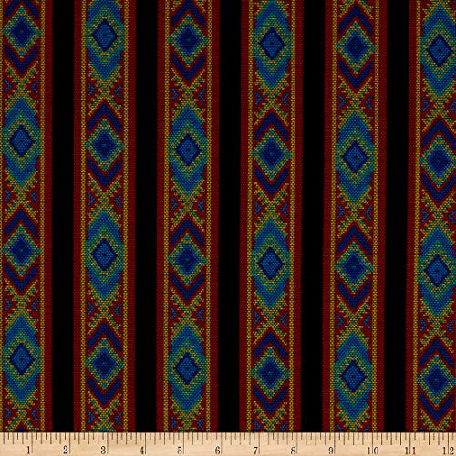 QT Quilt Fabrics Digital Beaded Blooms Stripe Black