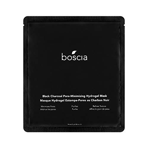 boscia Black Charcoal Pore-Minimizing Hydrogel Mask - Vegan  Cruelty-Free  Natural and Clean Skincare - Facial Mask for Minimizing Pores and Refining