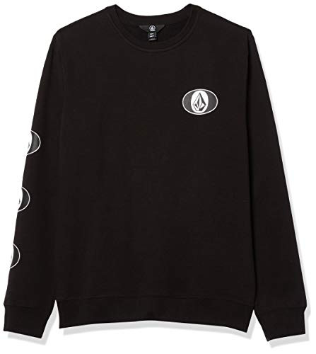 Volcom Mens Stone Stack Crew Fleece Sweatshirt  Black  X-Large