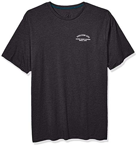 Volcom Mens No Arch Modern Fit Short Sleeve Tee  Heather Black  Small