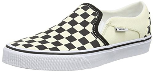 Vans Asher  Womens Low-Top Sneakers  White -Checkerboard-Black-White-  7 UK -40-5 EU-