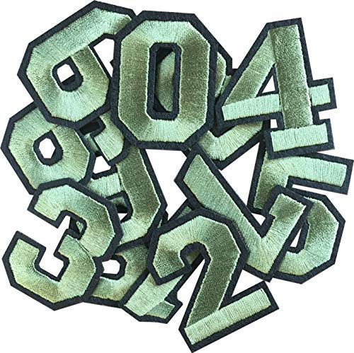 Iron On Patches - Tactical Olive 0-9 Iron on Patches Number Patches Embroidered Decorative Repair Patches for Clothes A-103