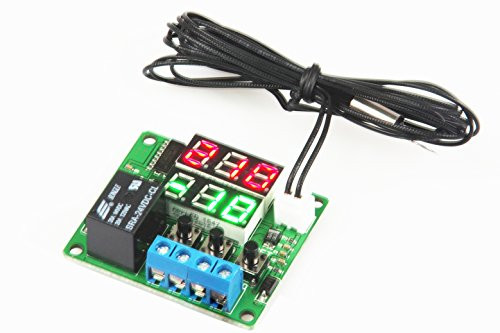 LM YN Digital Thermostat Module DC 24V -10? to 210? Electronic Temperature Control Module SwitchWaterproof Sensor Probe Dual LED Display Red Green