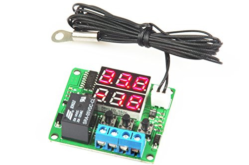 LM YN Digital Thermostat Module DC 5V -10? to 210? Electronic Temperature Control Module Switch Waterproof Sensor Probe Dual LED Display Red Red