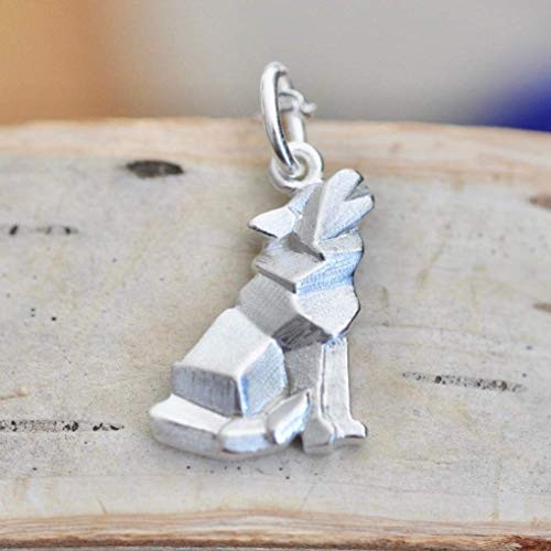 Origami Wolf Necklace with 16 Sterling Silver Chain Origami Wolf Necklace with 16 Sterling Silver Chain