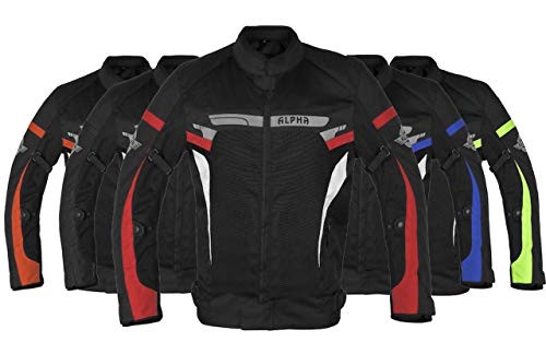 ALPHA CYCLE GEAR BREATHABLE BIKERS RIDING PROTECTION MOTORCYCLE JACKET MESH CE ARMORED -RED SPARROW  X-LARGE-