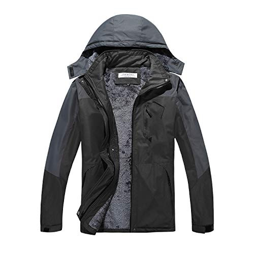 INVACHI Mens Waterproof Ski Jacket Warm Winter Snow Coat Mountain Windbreaker Hooded Raincoat Snowboarding Jackets