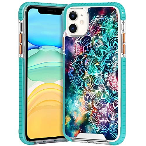 iPhone 11 Case Mandala in Galaxy Protective Cover Case Slim Shockproof Scratch Resistant Hard Back TPU Bumper Case for iPhone 11 6-1 Inch-Blue