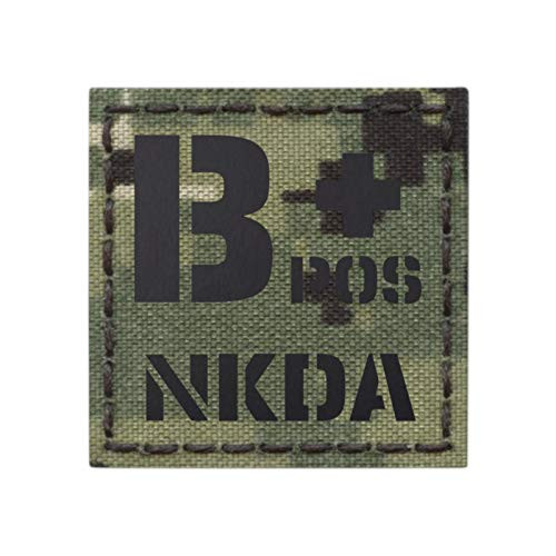IR BPOS NKDA B- Blood Type AOR2 NWU Type III 2x2 Tactical Morale HookandLoop Patch