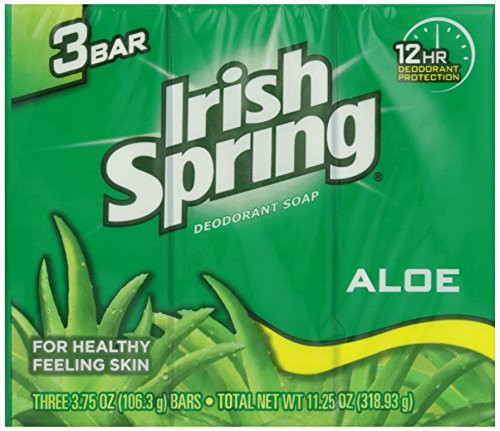 Irish Spring Deodorant Bath Bar Aloe 3-75 Ounce  3 Count