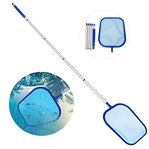 IronBuddy Swimming Pool Skimmer Net with 47 5-Knots Detachable Pole Leaf Skimmer Net Mesh Rake Net for Cleaning Pool Spa Pond
