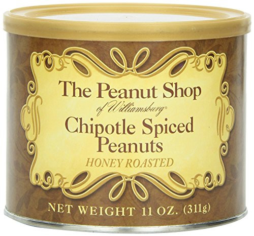 The Peanut Shop of Williamsburg Chipotle Spiced Honey Roasted Peanuts  11-Ounce Tin