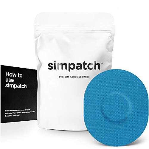 SIMPATCH Universal Adhesive Patch -25-Pack-  Waterproof Adhesive  CGM Patches -Blue-