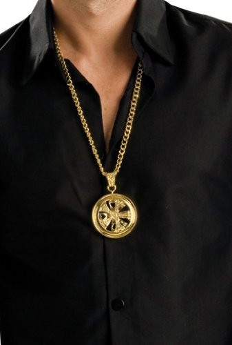 Rubies Hustlah Spinner Necklace Costume  Gold  One Size