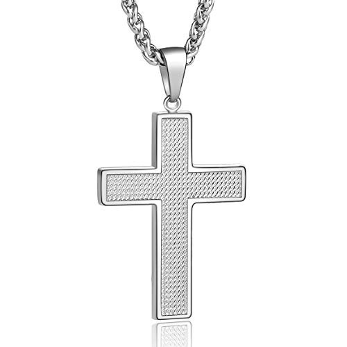 SR RS Cross Pendant Necklace for Men Boys Stainless Steel Cross Chain Necklace Christian Jewelry 24 Inches SR RS Cross Pendant Necklace for Men Boys Stainless Steel Cross Chain Necklace Christian Jewelry 24 Inches
