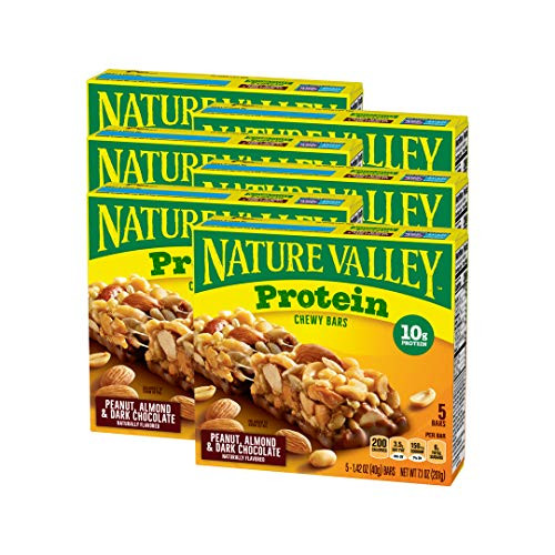 Nature Valley Chewy Granola Bar Protein Peanut Almond and Dark Chocolate Gluten Free -Pack of 6- Nature Valley Chewy Granola Bar Protein Peanut Almond and Dark Chocolate Gluten Free -Pack of 6-