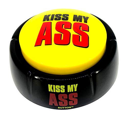 Kiss My Ass Button -Talking Button Features Hilarious Kiss My Ass Sayings - Talking Novelty Gift with Funny Sound Clips