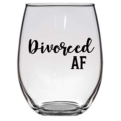 Divorced AF 21 Oz Wine Glass  Divorce Gift  Unhitched  Breakup